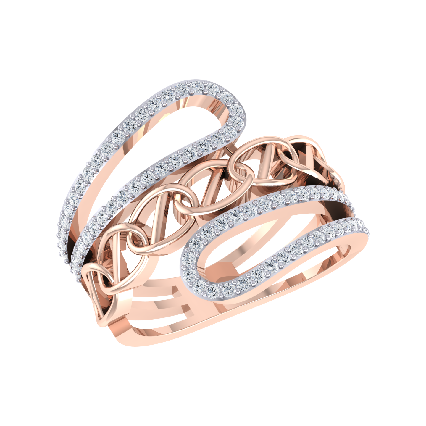 Rose Gold Diamond Ring - Glamorous Gem [rg]