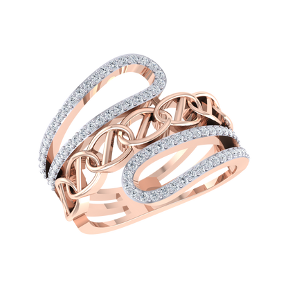 Rose Gold Diamond Ring - Glamorous Gem [rg]