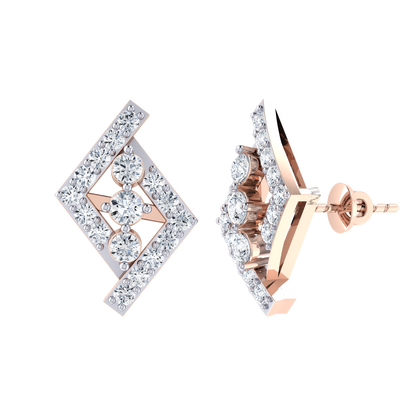 Rose Gold Diamond Earrings - Radiant Reverie [rg]