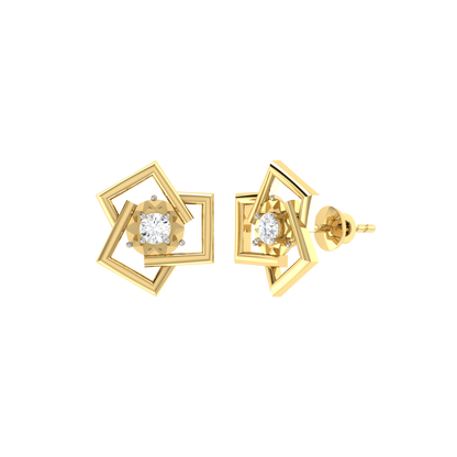 Yellow Gold Diamond Earrings - Whimsical Wonders [yg]