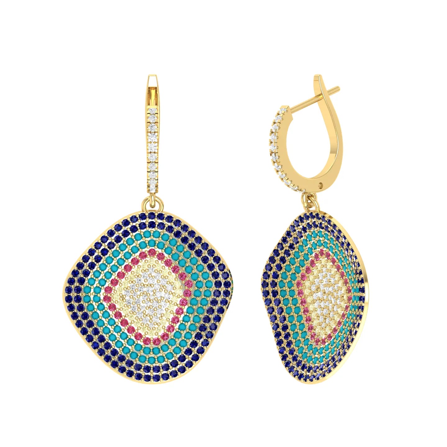 Yellow Gold Diamond Earrings - Lustre Bloom [yg]