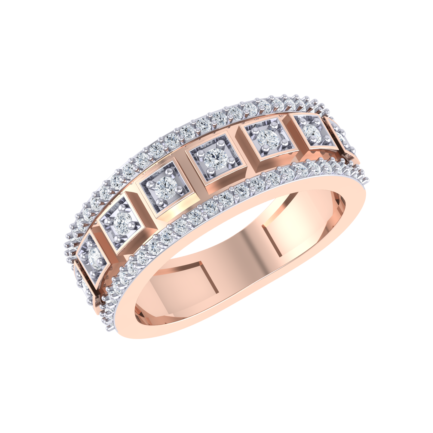 Rose Gold Diamond Ring - Serenity Sparkle [rg]