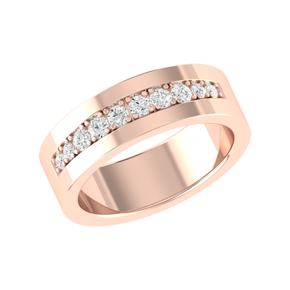 Rose Gold Diamond Ring - Halo Curve [rg]