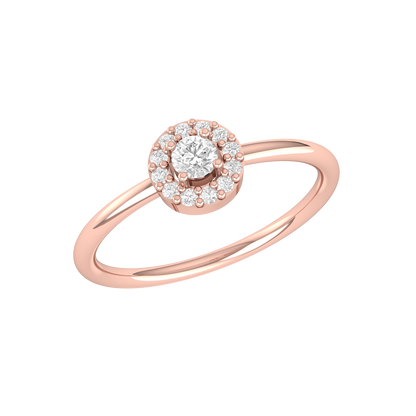 Rose Gold Diamond Ring - Lustrous Halo [rg]