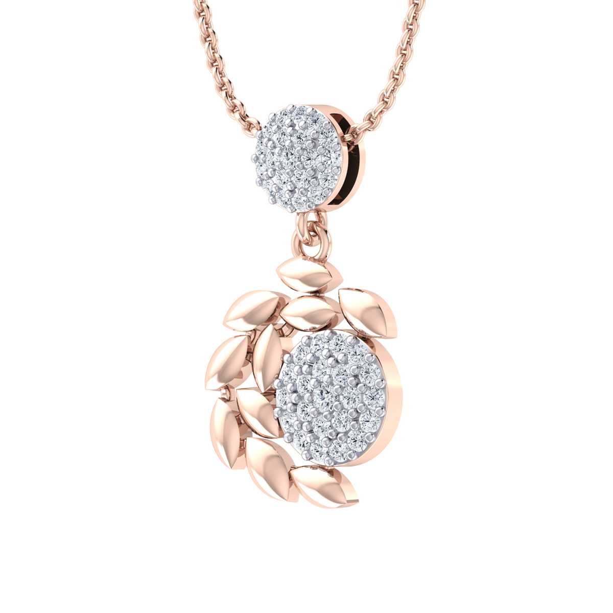 Yellow Gold Diamond Pendant - Serene Spark [rg]