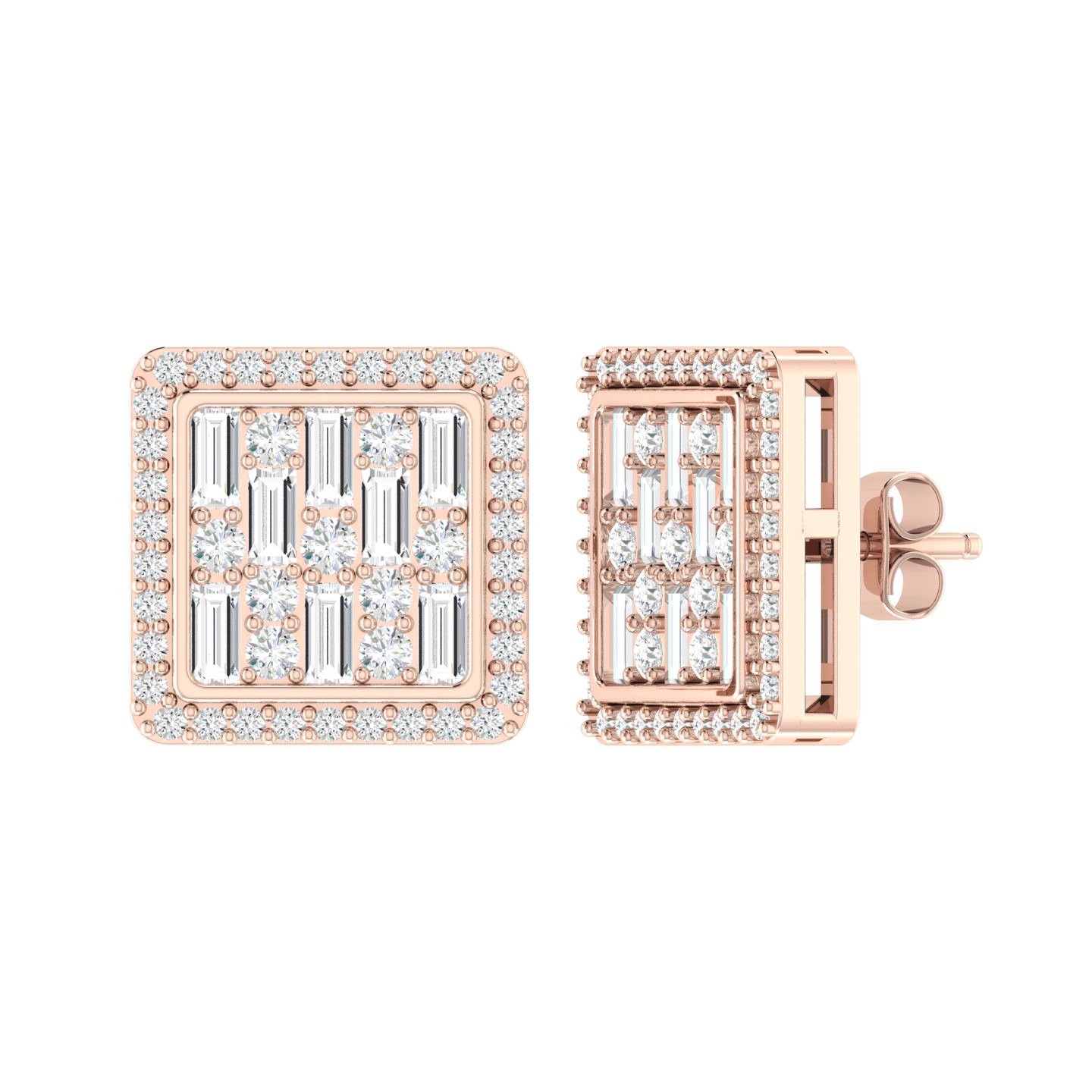 Scarlet MajestyRose Gold Diamond Earrings -  [rg]