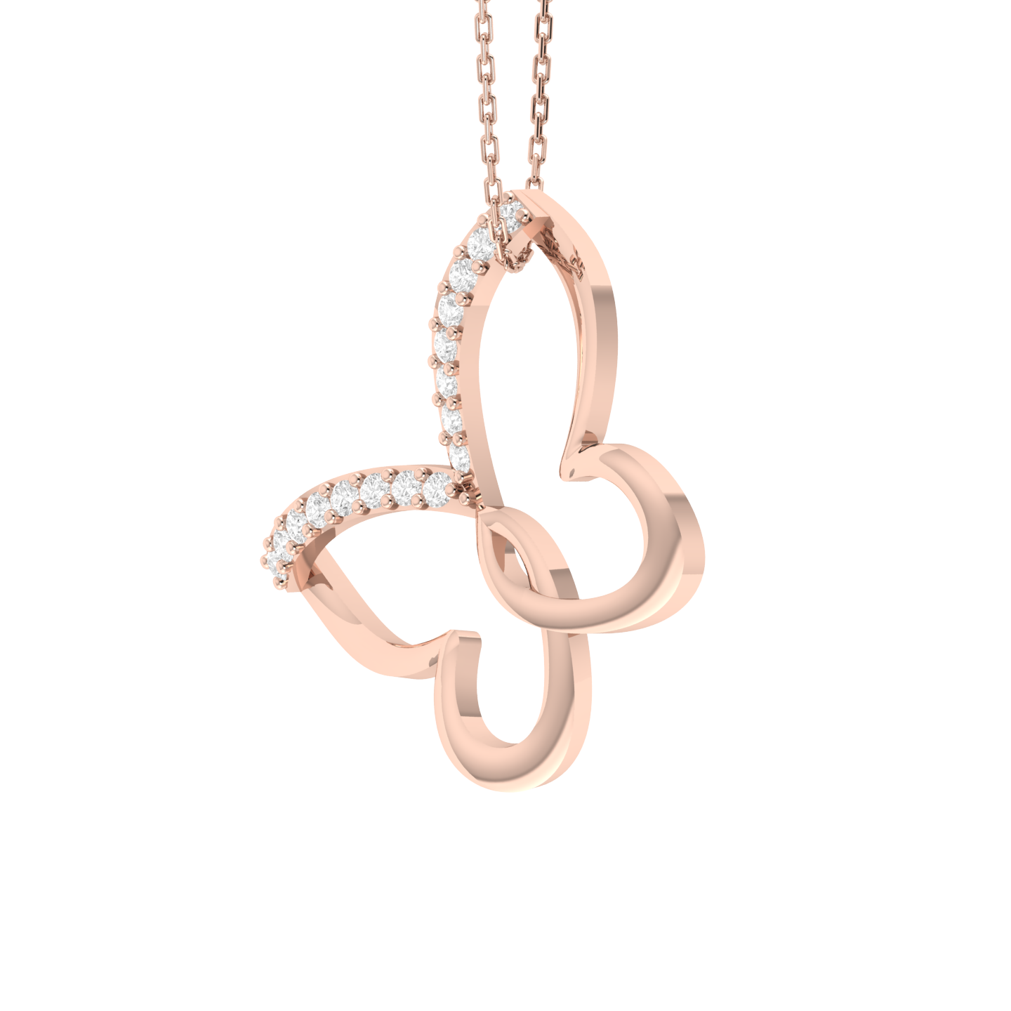 Rose Gold Diamond Pendant - Radiant Monarch [rg]
