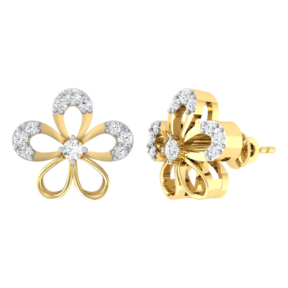 Yellow Gold Diamond Earrings - Stellar Studs [yg]