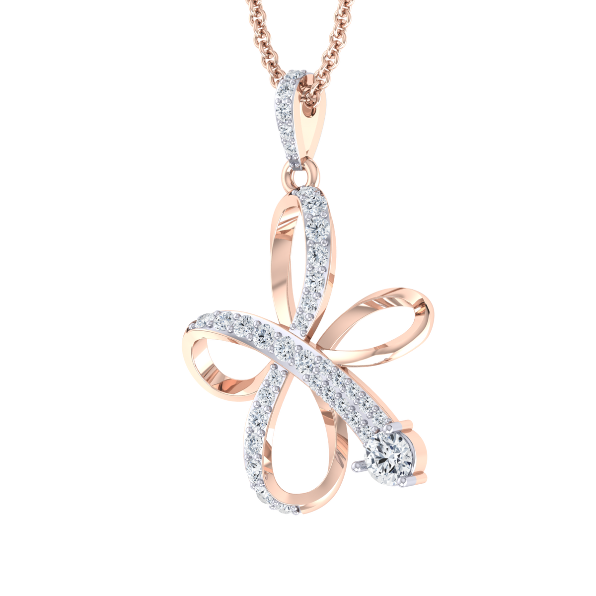 Rose Gold Diamond Pendant - Subtle Radiance [rg]