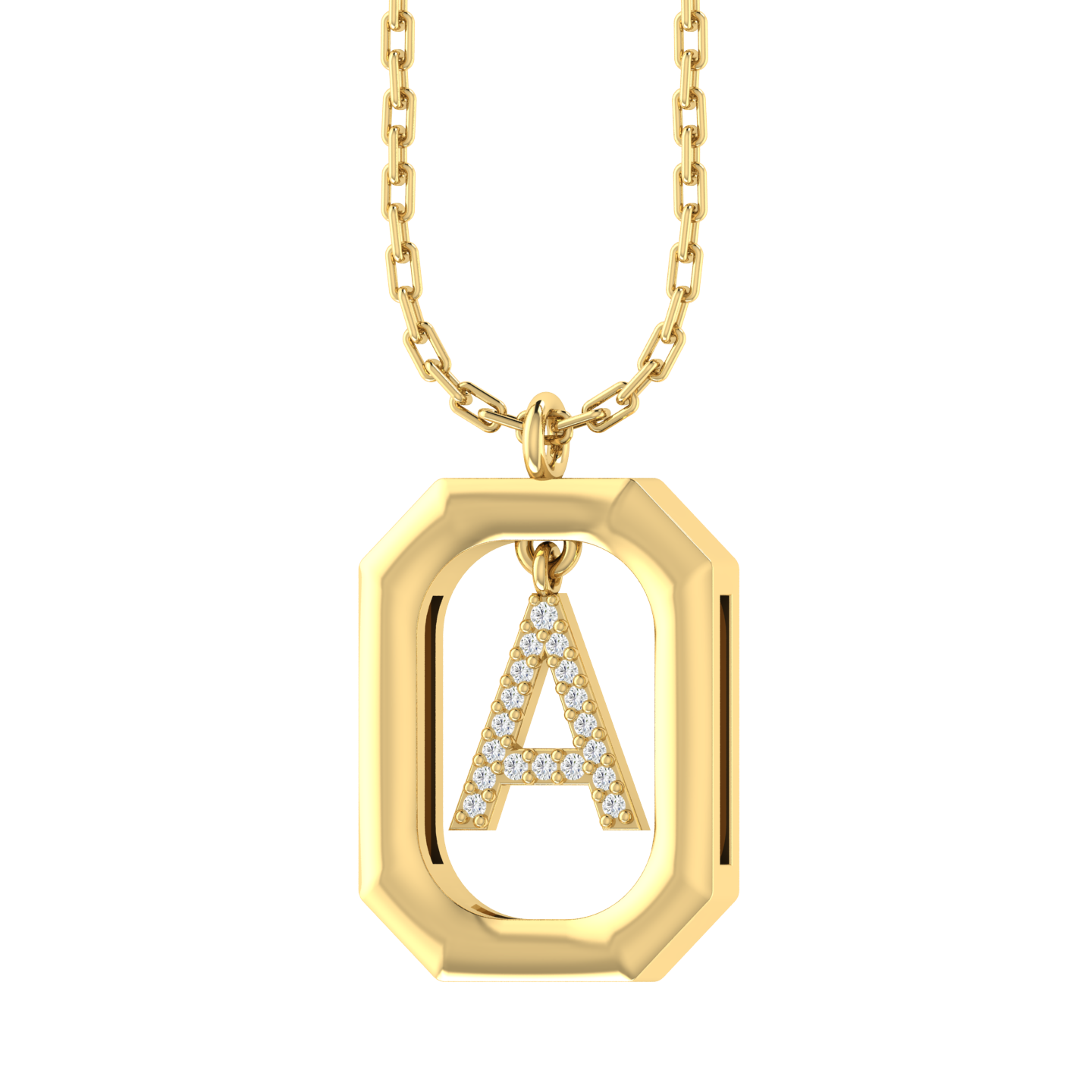 A - Alphabet Diamond Pendant