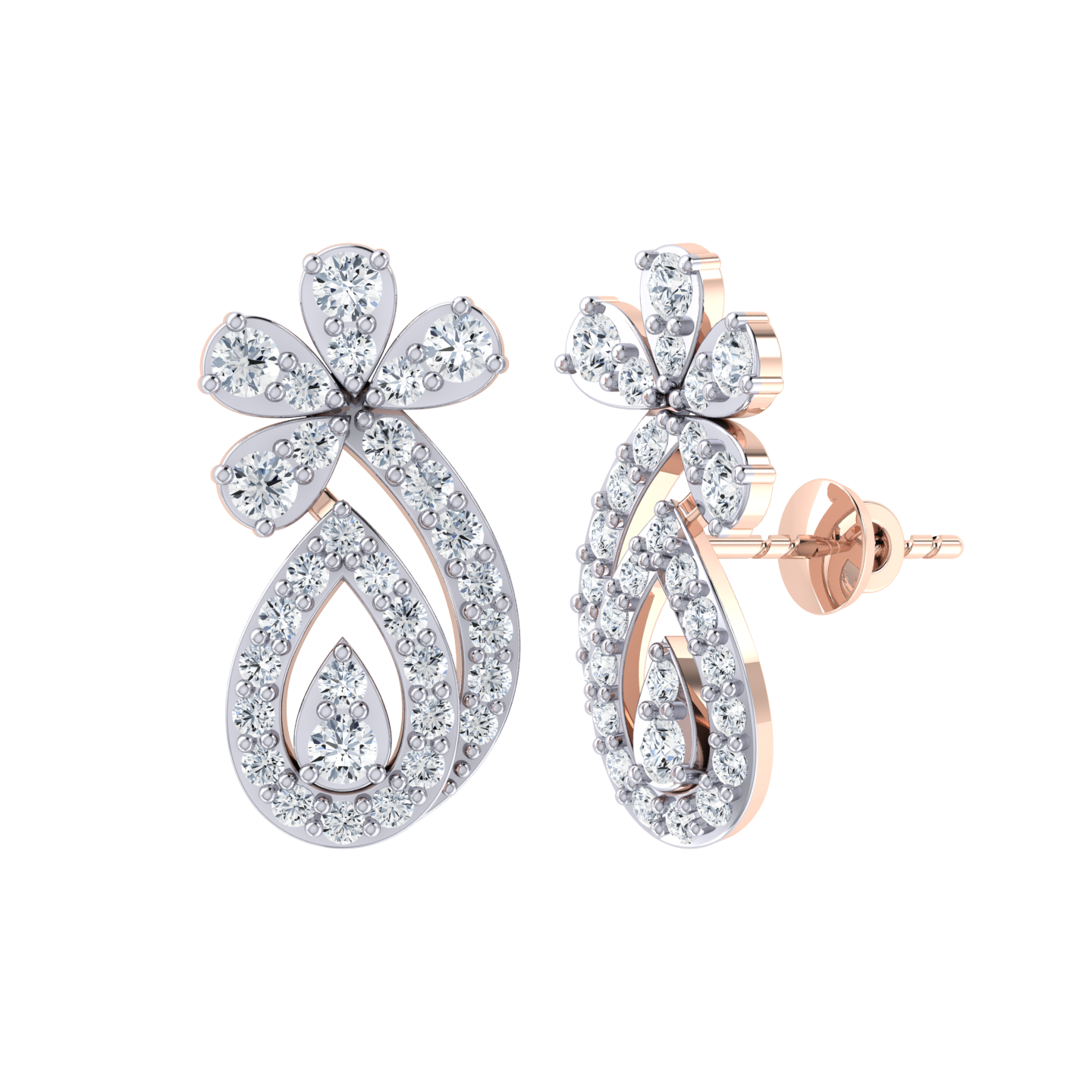 Rose Gold Diamond Earrings - Glimmering Glamour [rg]