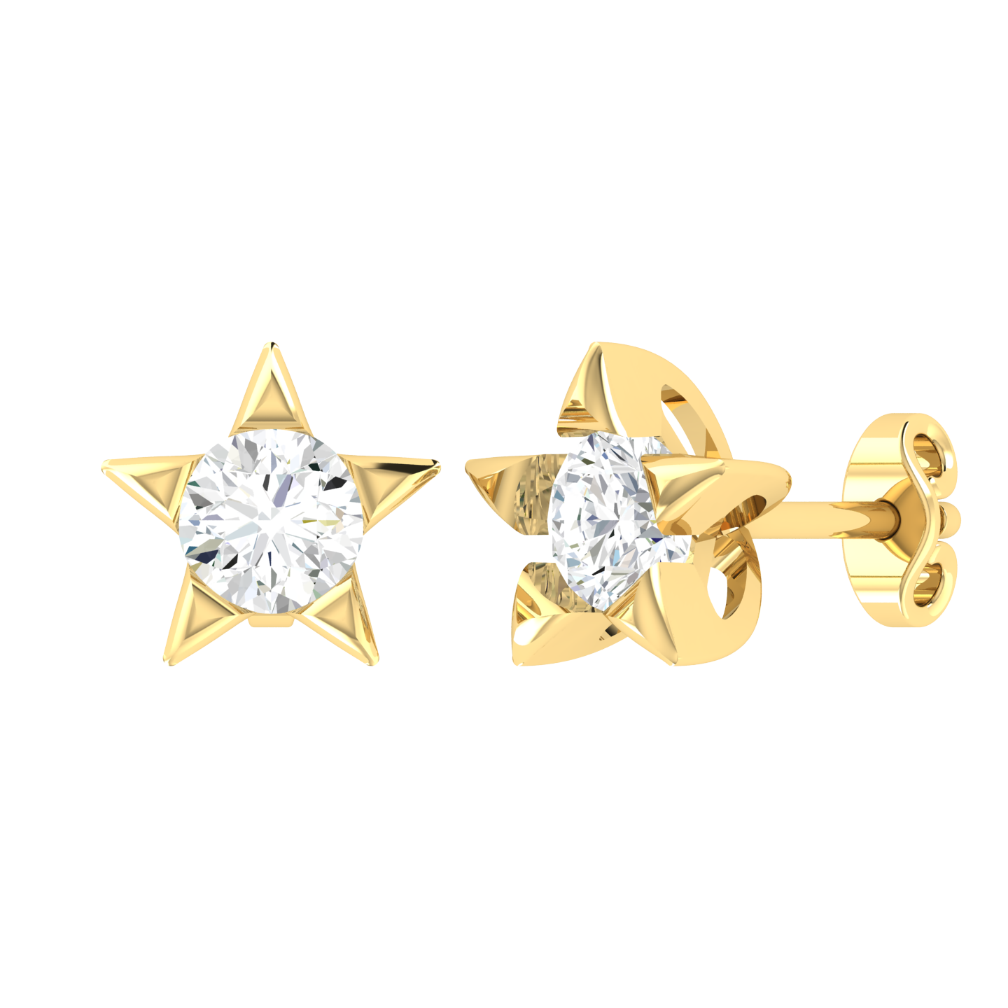 Yellow Gold Diamond Earrings - Stellar Glow [yg]