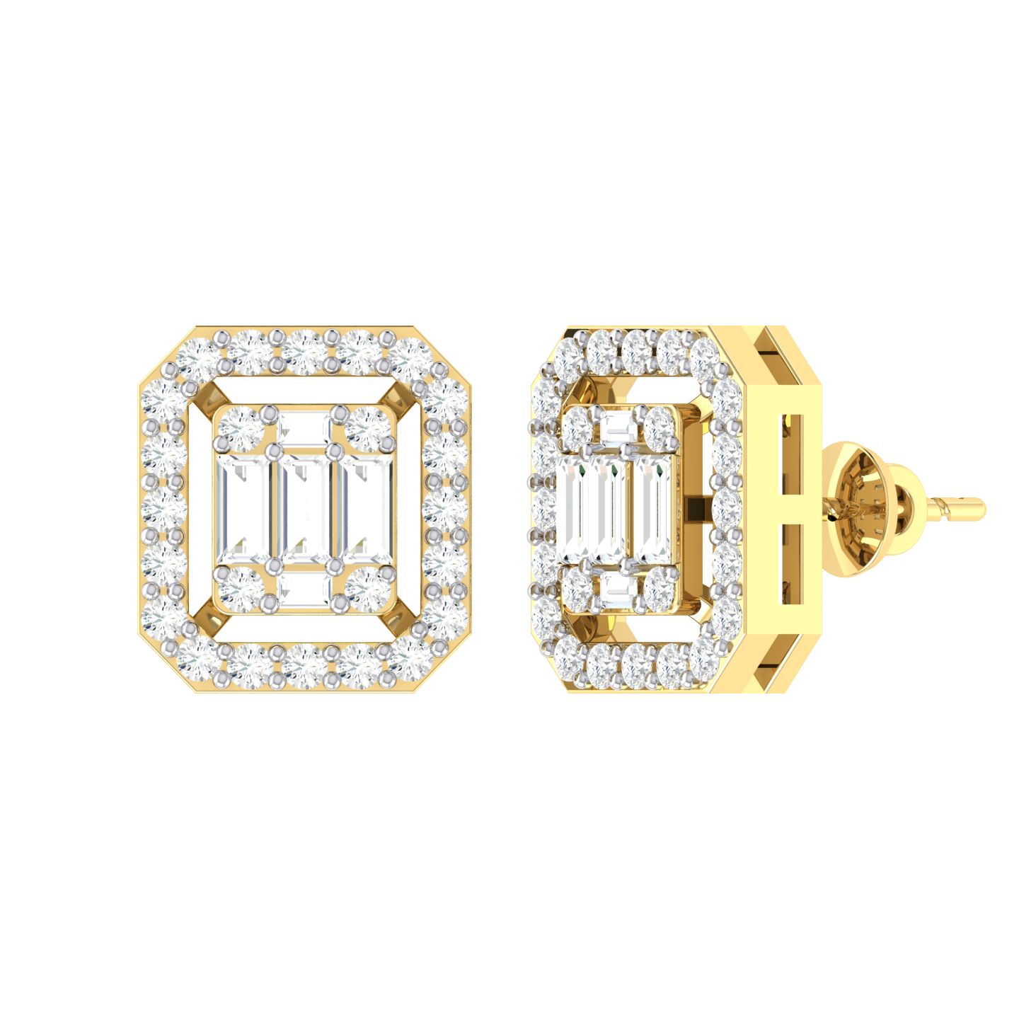 Yellow Gold Diamond Earrings - Mystic Medely [yg]