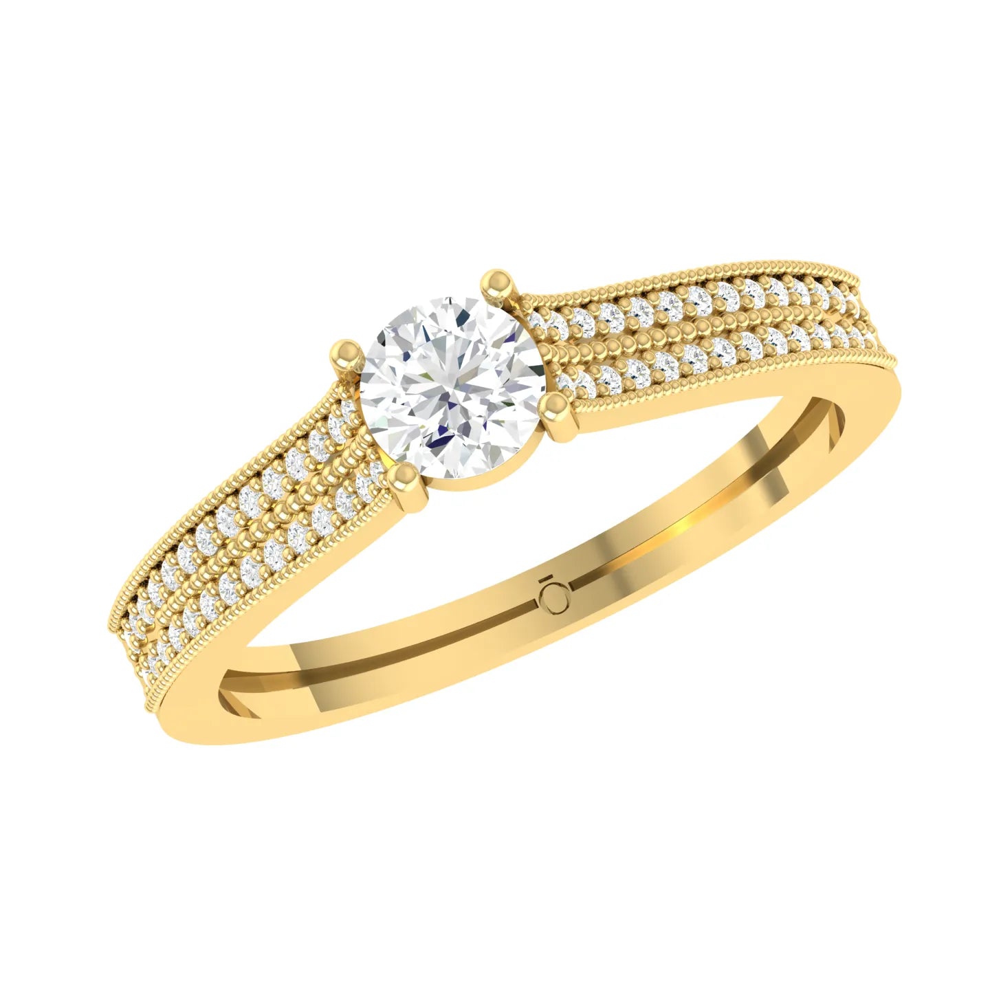 Yellow Gold Diamond Ring - Emerald Glimmer [yg]