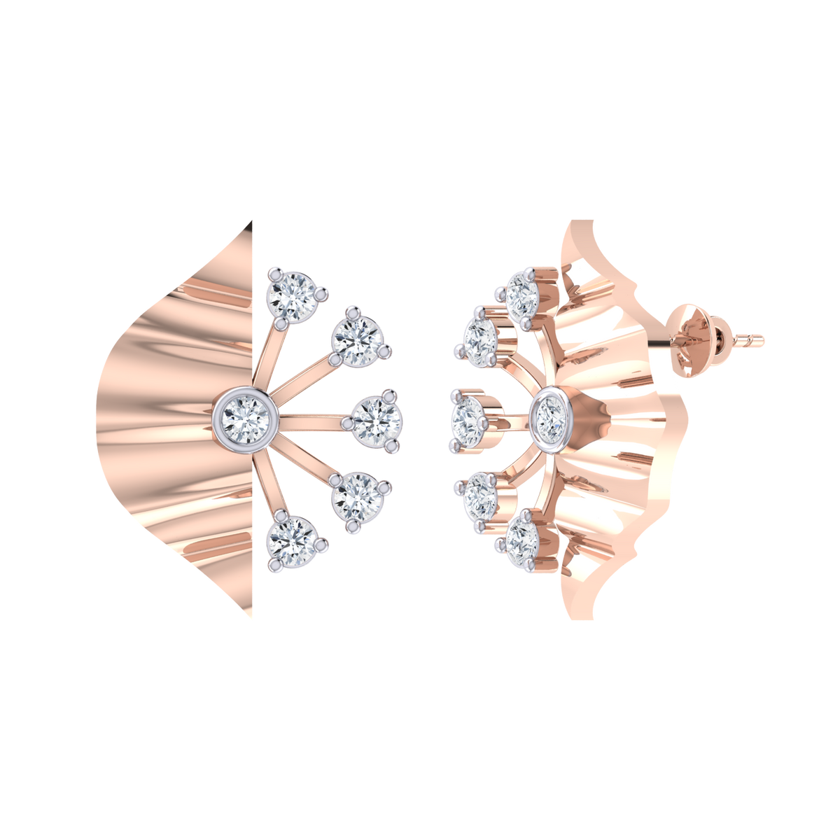 Rose Gold Diamond Earrings - Dazzle Dreams [rg]