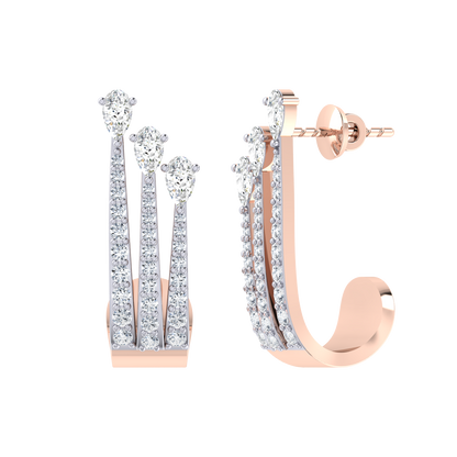 Rose Gold Diamond Earrings - Endless Beauty [rg]