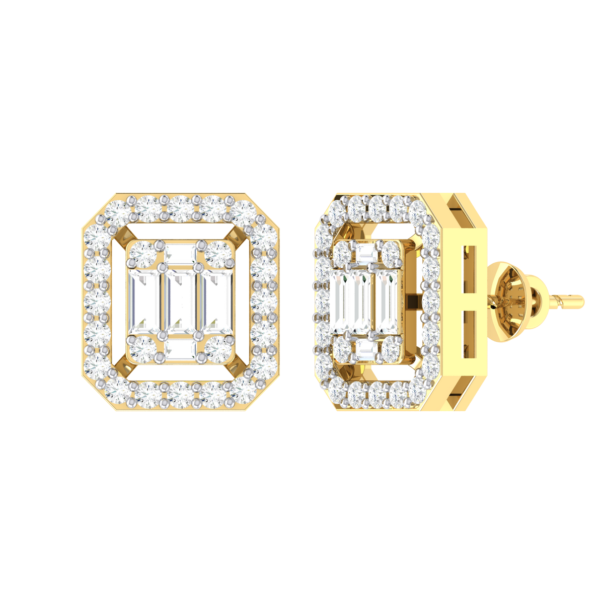 Yellow Gold Diamond Earrings - Mystic Medely [yg]