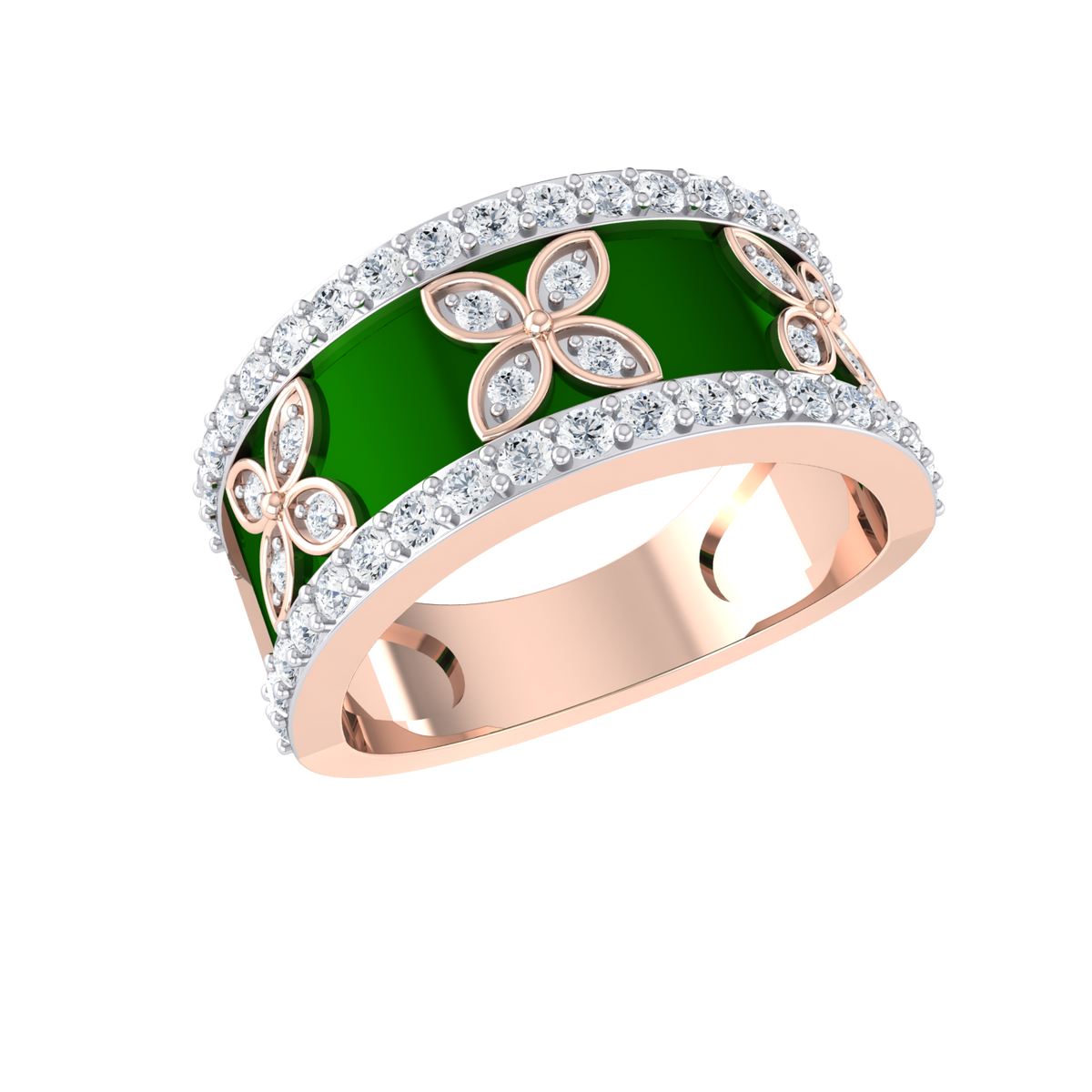 Rose Gold Diamond Ring - Floral Joy [yg]