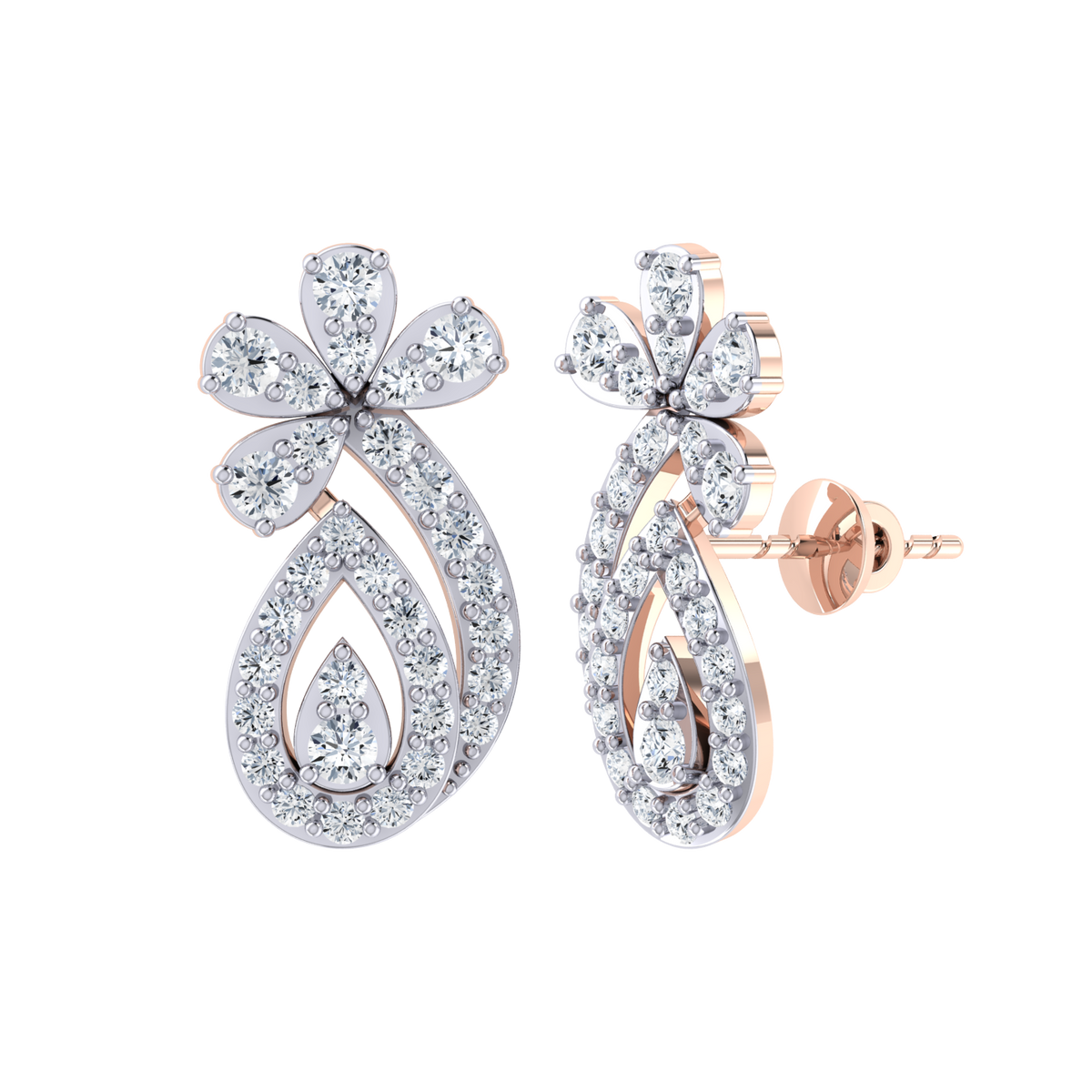 Rose Gold Diamond Earrings - Glimmering Glamour [rg]