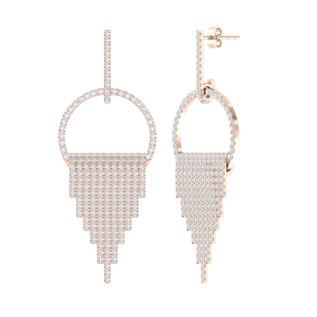 Rose Gold Diamond Earrings - Luminous Frame [rg]