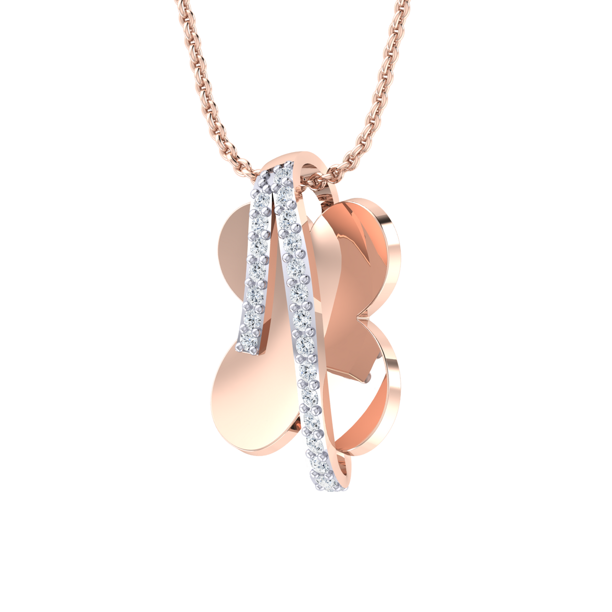 Rose Gold Diamond Pendant - Graceful Glow [rg]