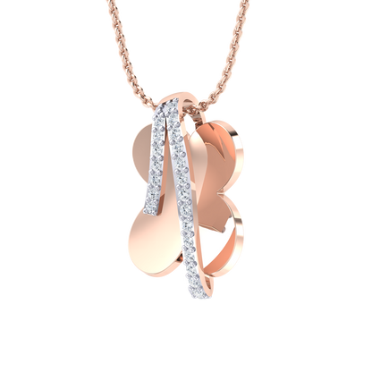 Rose Gold Diamond Pendant - Graceful Glow [rg]