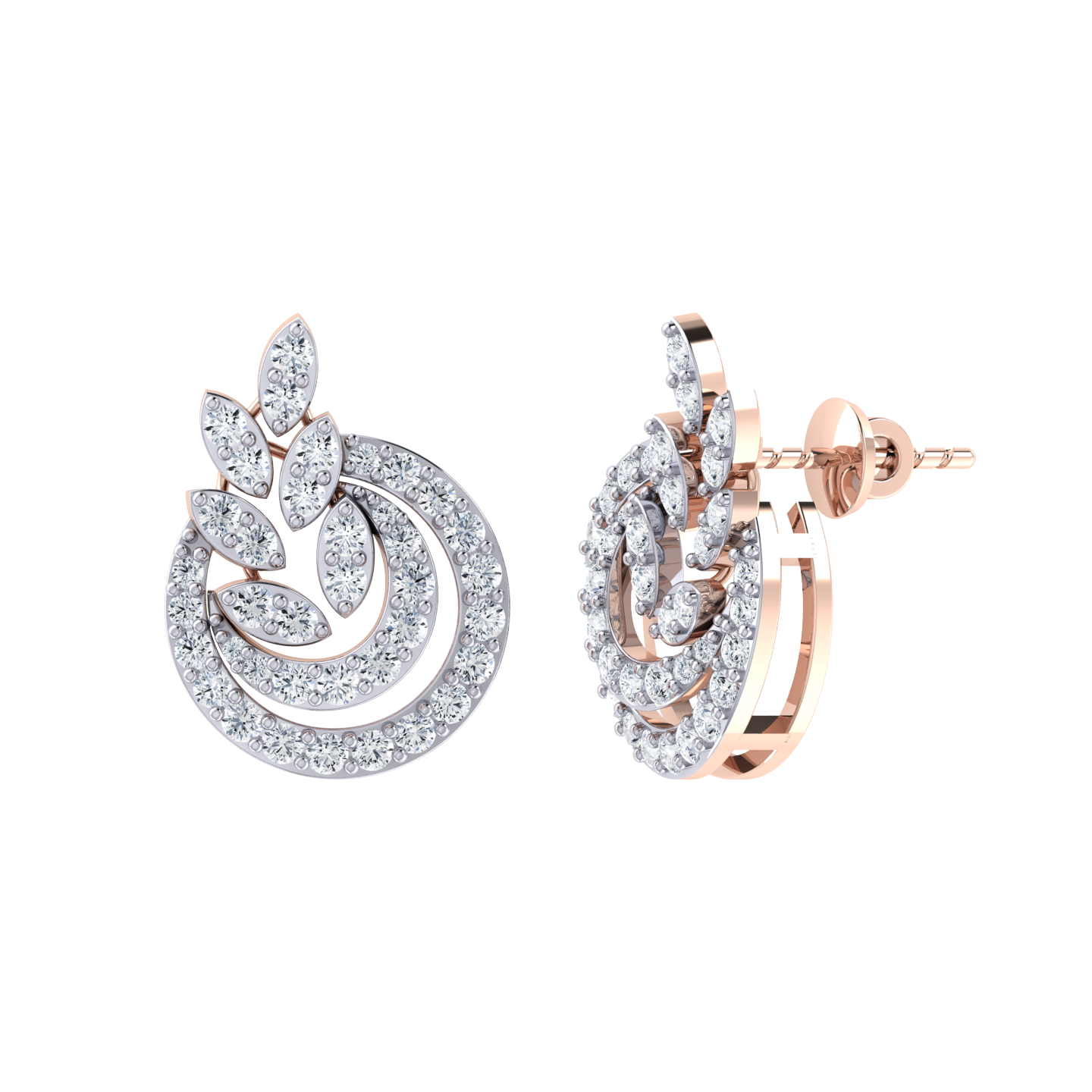 Rose Gold Diamond Earrings - Luminous Loops [rg]