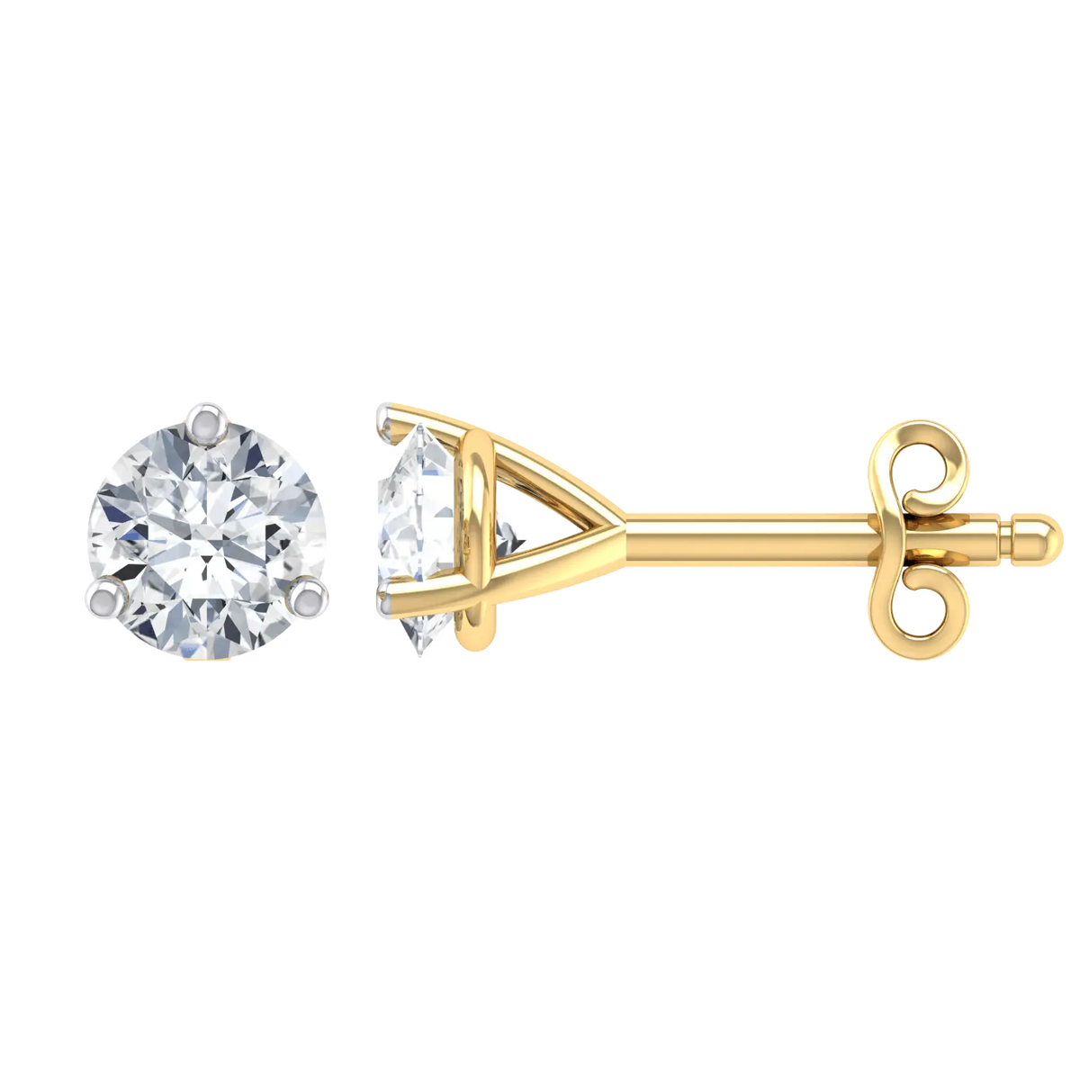 Yellow Gold Diamond Earrings - Daylight 2cts [yg]