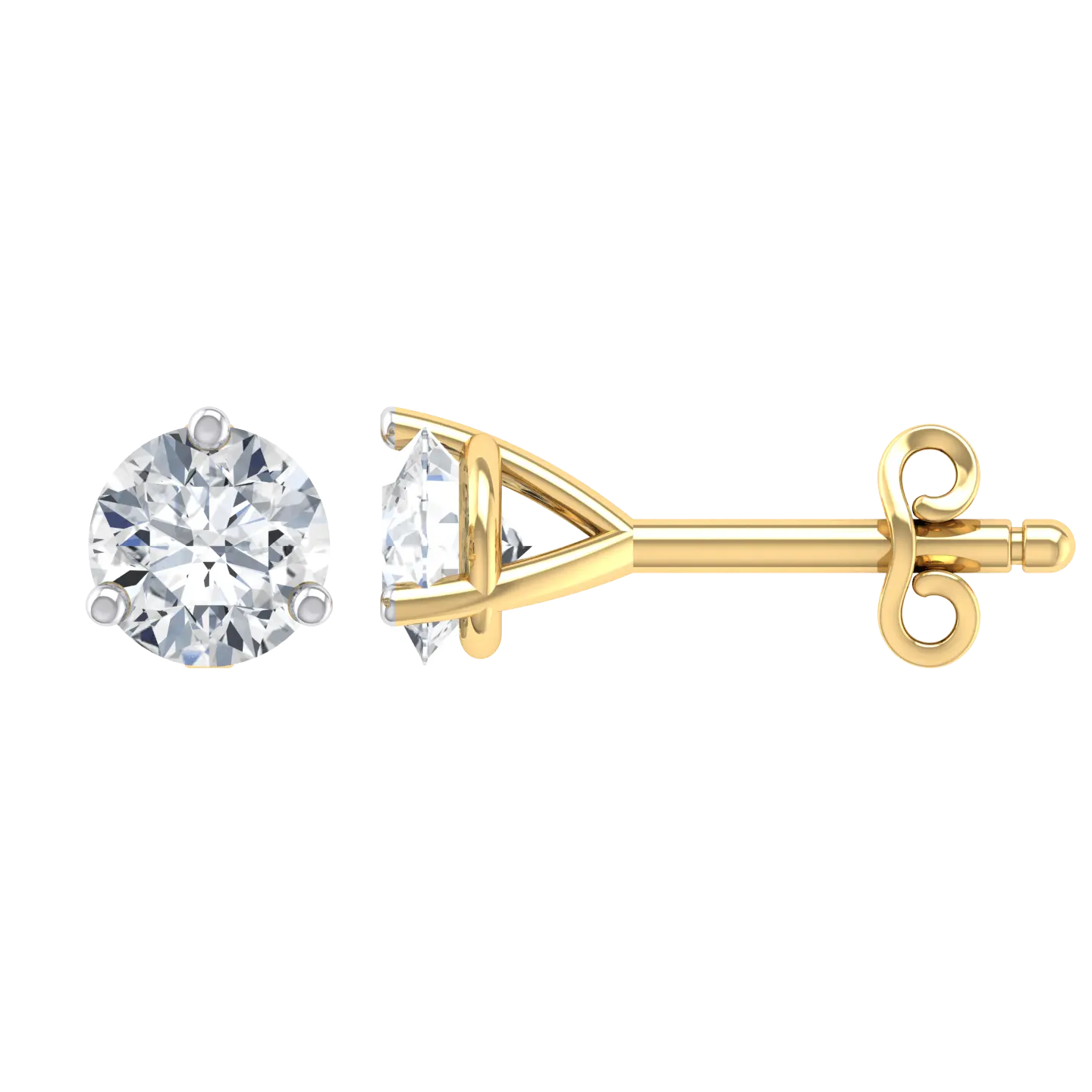 Yellow Gold Diamond Earrings - Daylight 2cts [yg]