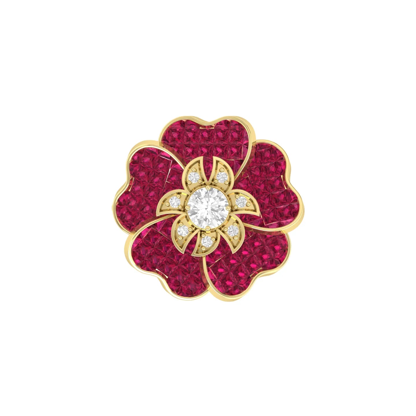 Bloom Halo Yellow Gold Lab Grown Diamond