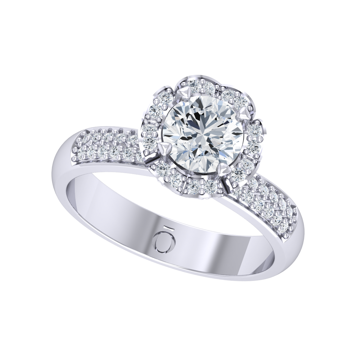 White Gold Diamond Ring - Halo Glow [wg]
