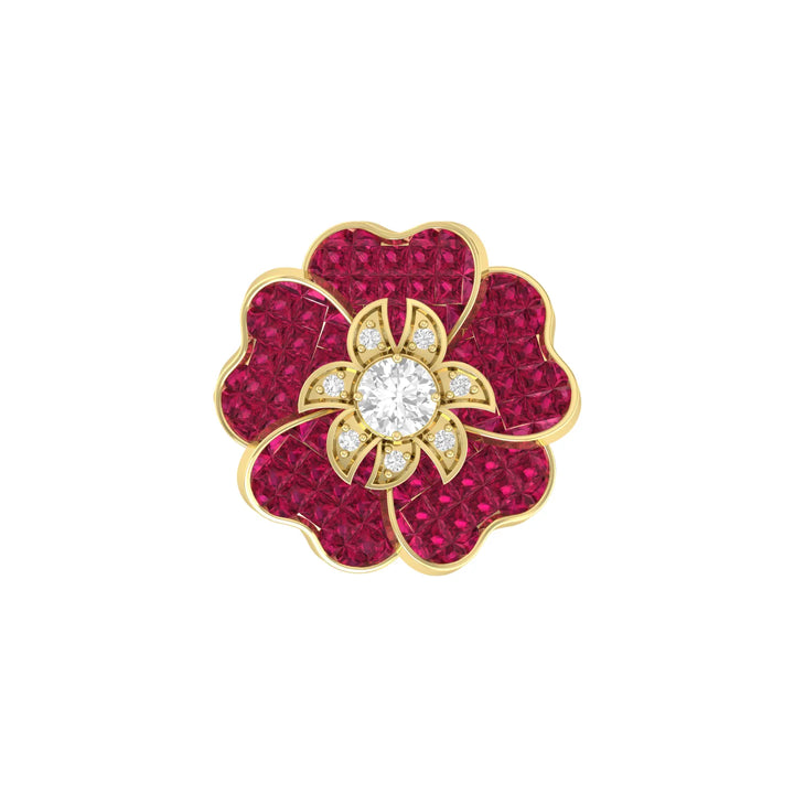 Bloom Halo Yellow Gold Lab Grown Diamond