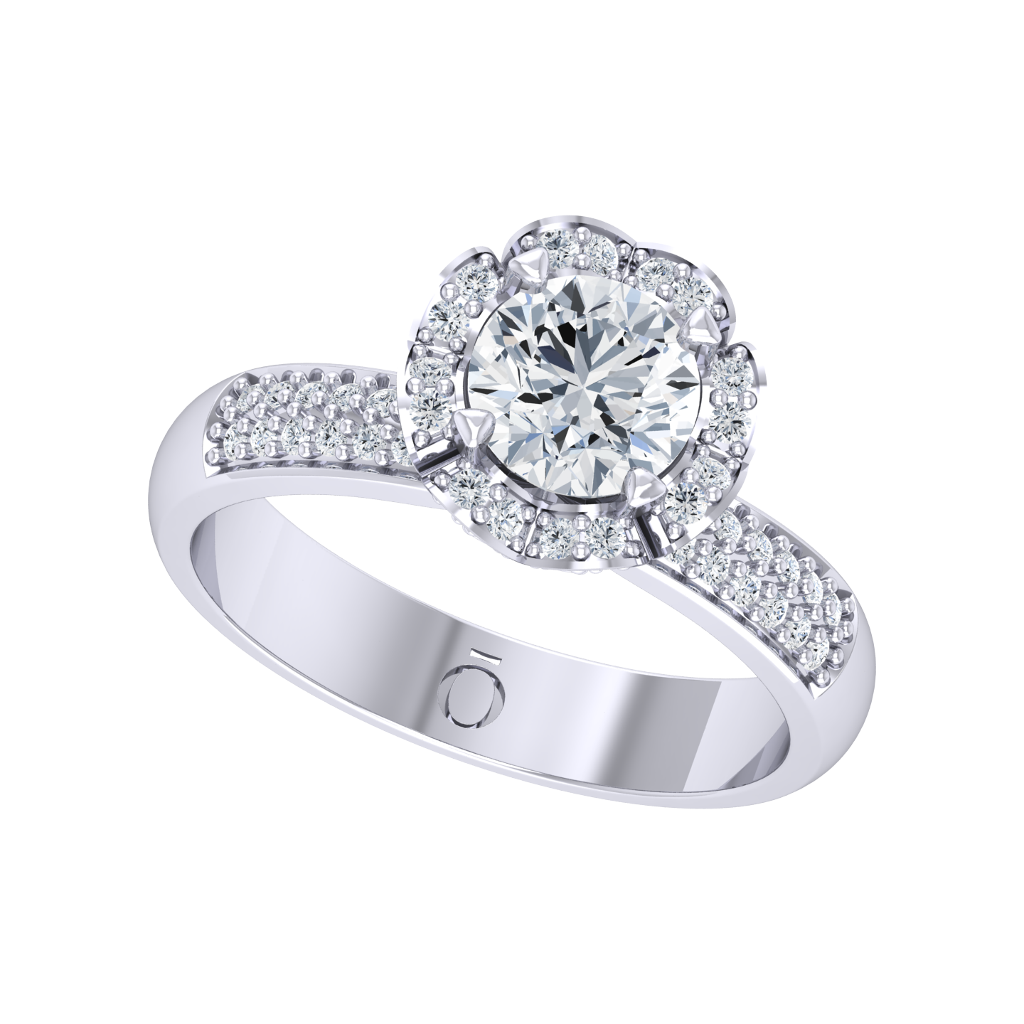 White Gold Diamond Ring - Halo Glow [wg]