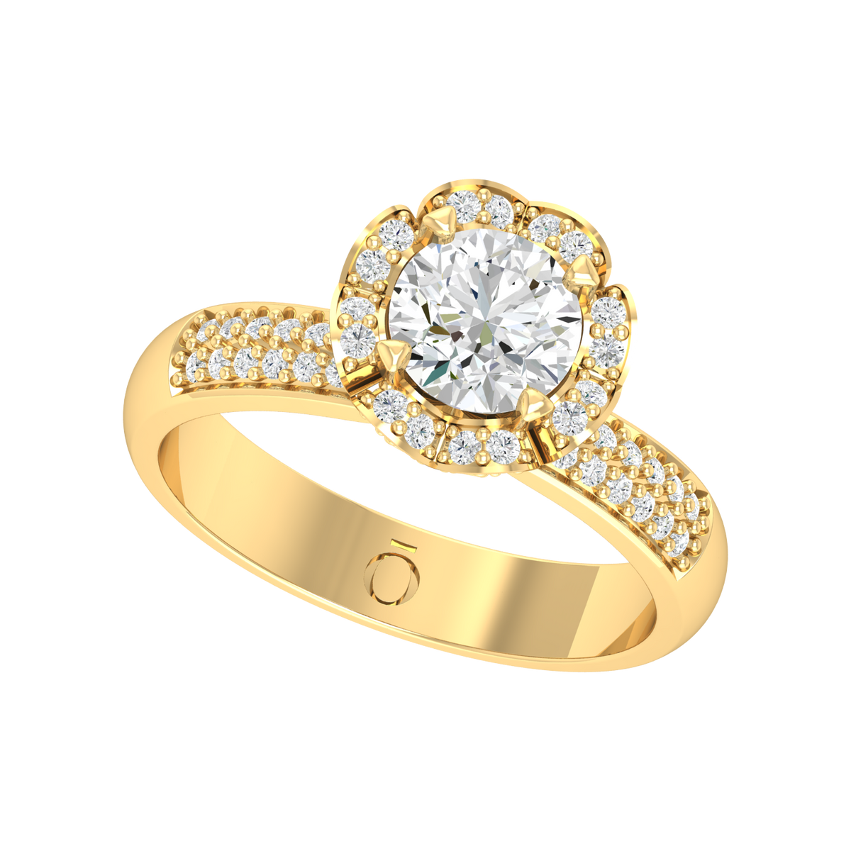 Yellow Gold Diamond Ring - Halo Glow [yg]