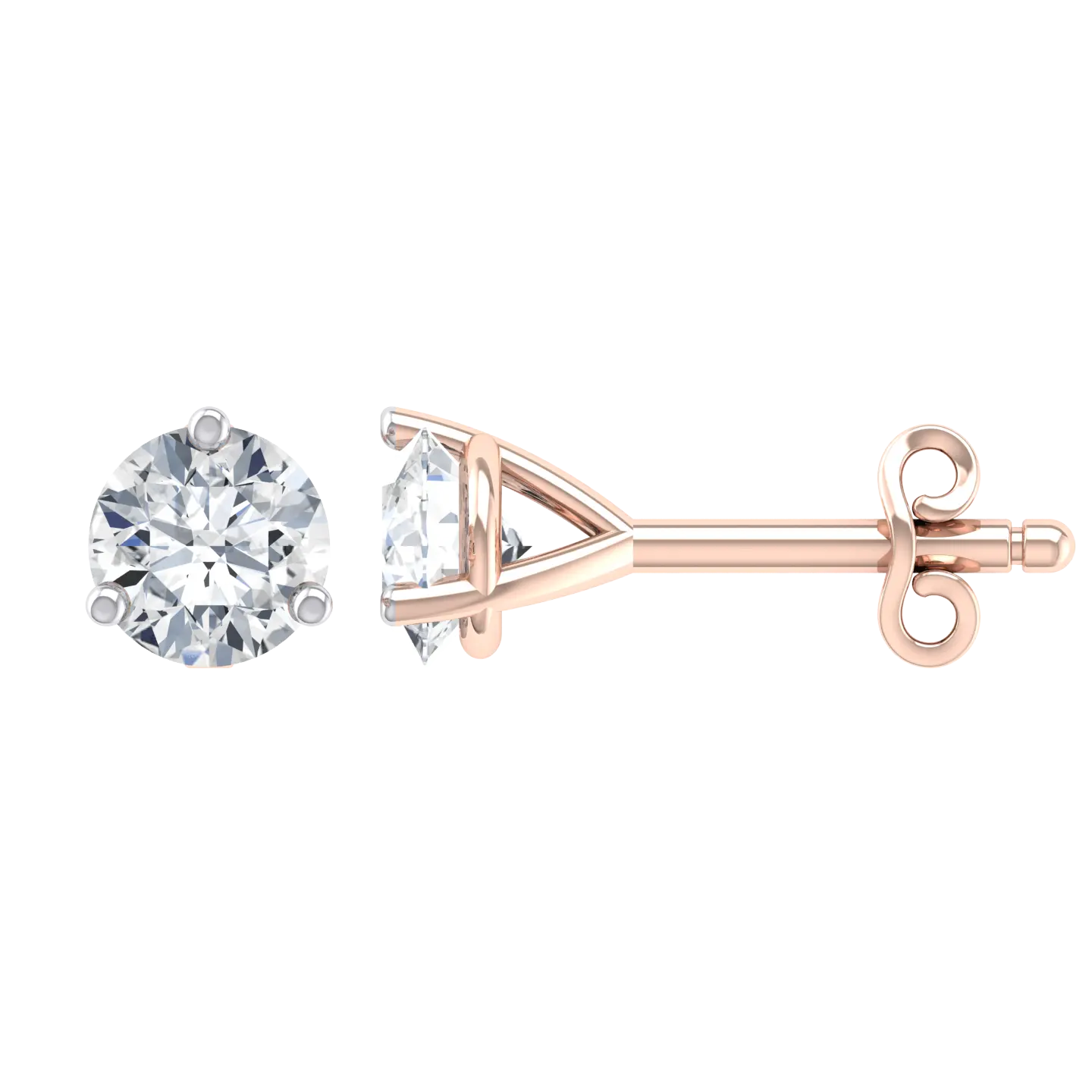 Rose Gold Diamond Earrings - Daylight 2cts [rg]