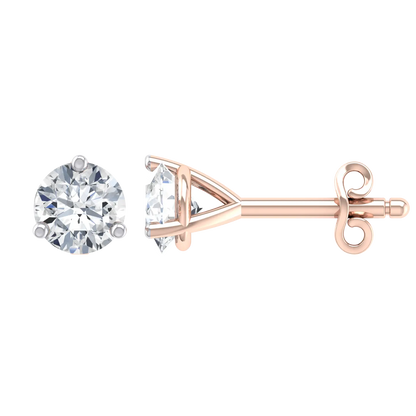 Rose Gold Diamond Earrings - Daylight 2cts [rg]