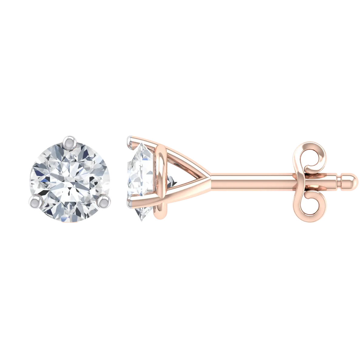 Rose Gold Diamond Earrings - Daylight 2cts [rg]