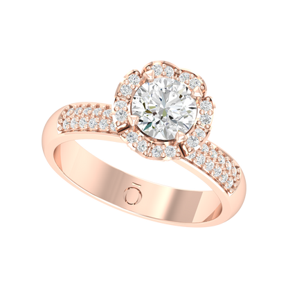 Rose Gold Diamond Ring - Halo Glow [rg]