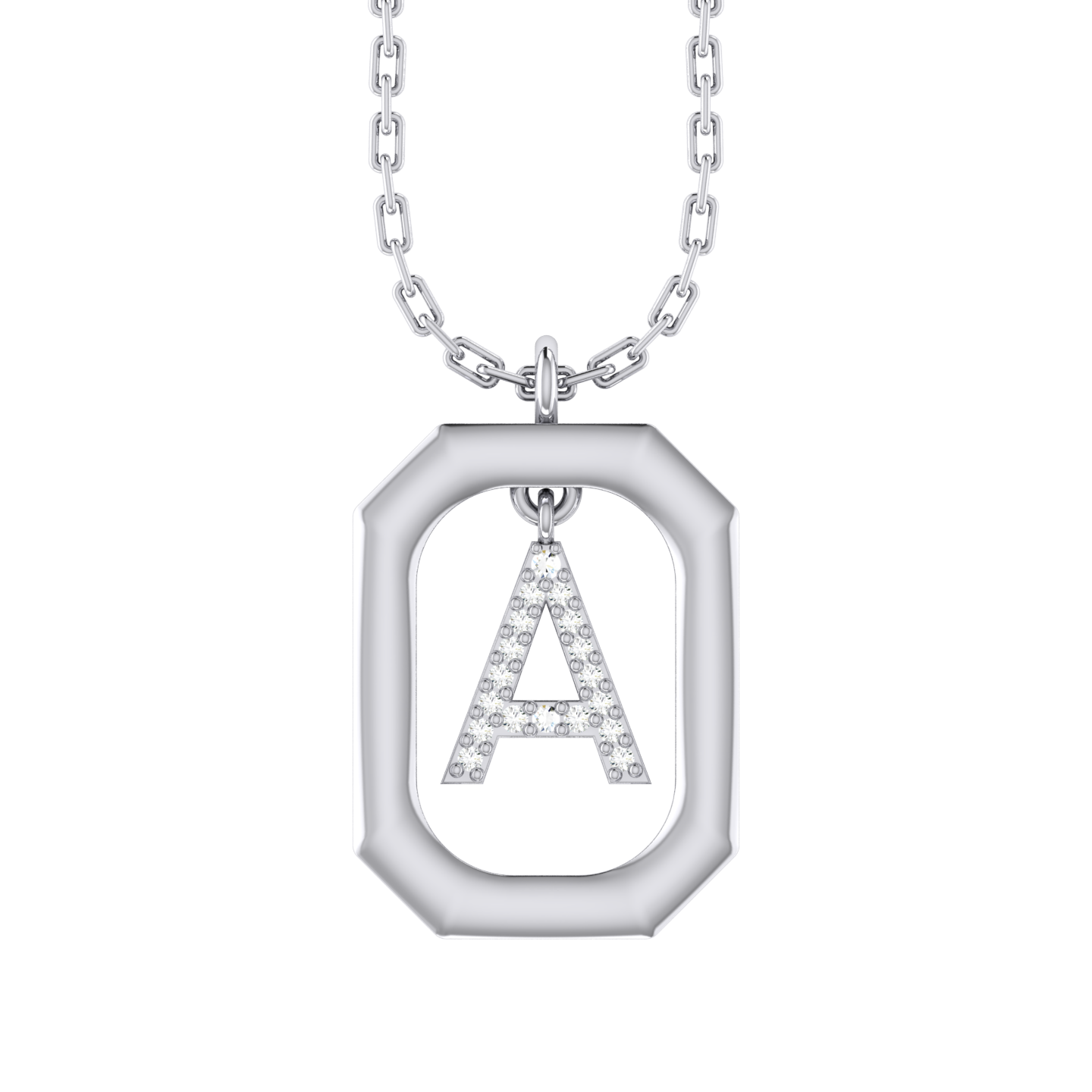 A - Alphabet Diamond Pendant