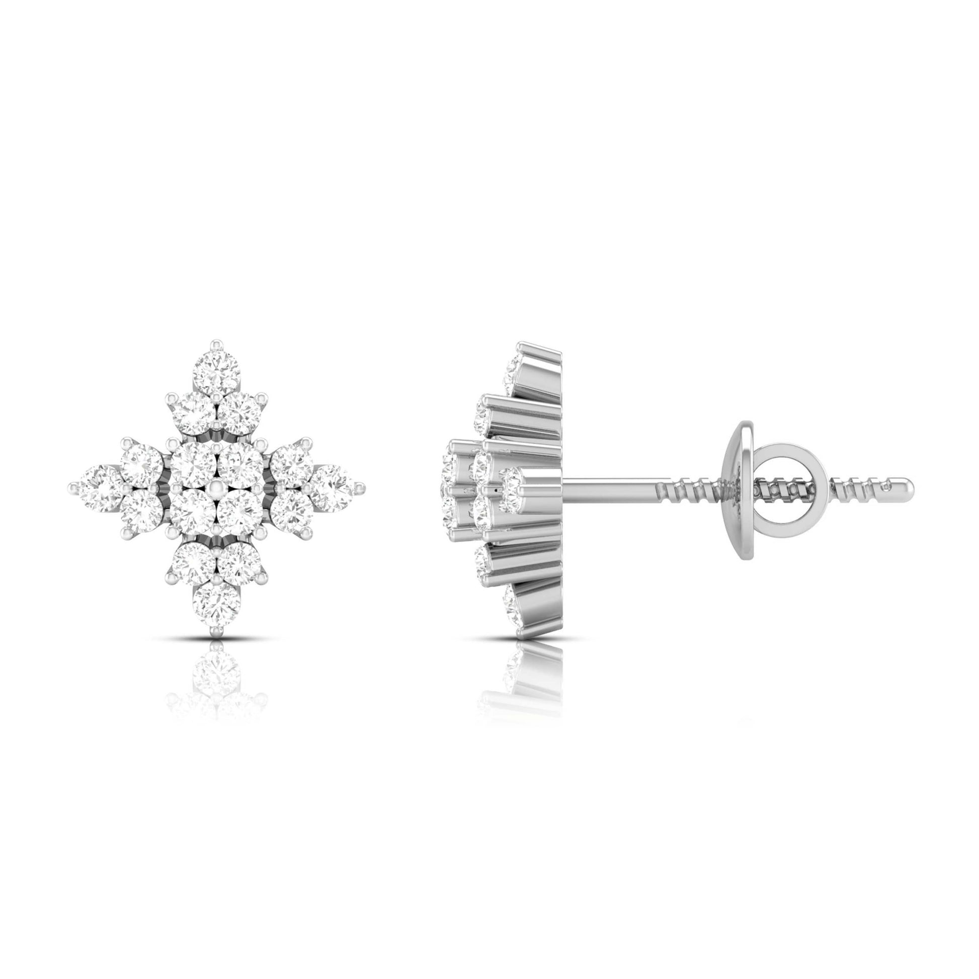White Gold Diamond Earrings - Gala Shine [wg]