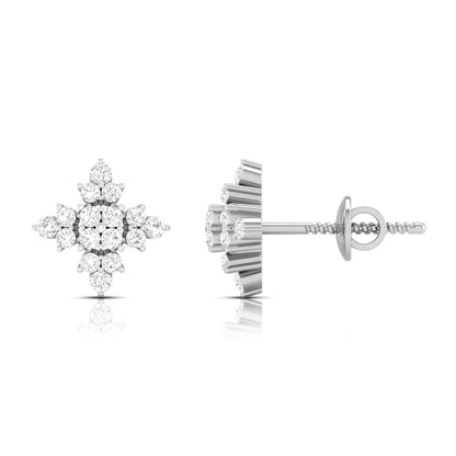 White Gold Diamond Earrings - Gala Shine [wg]