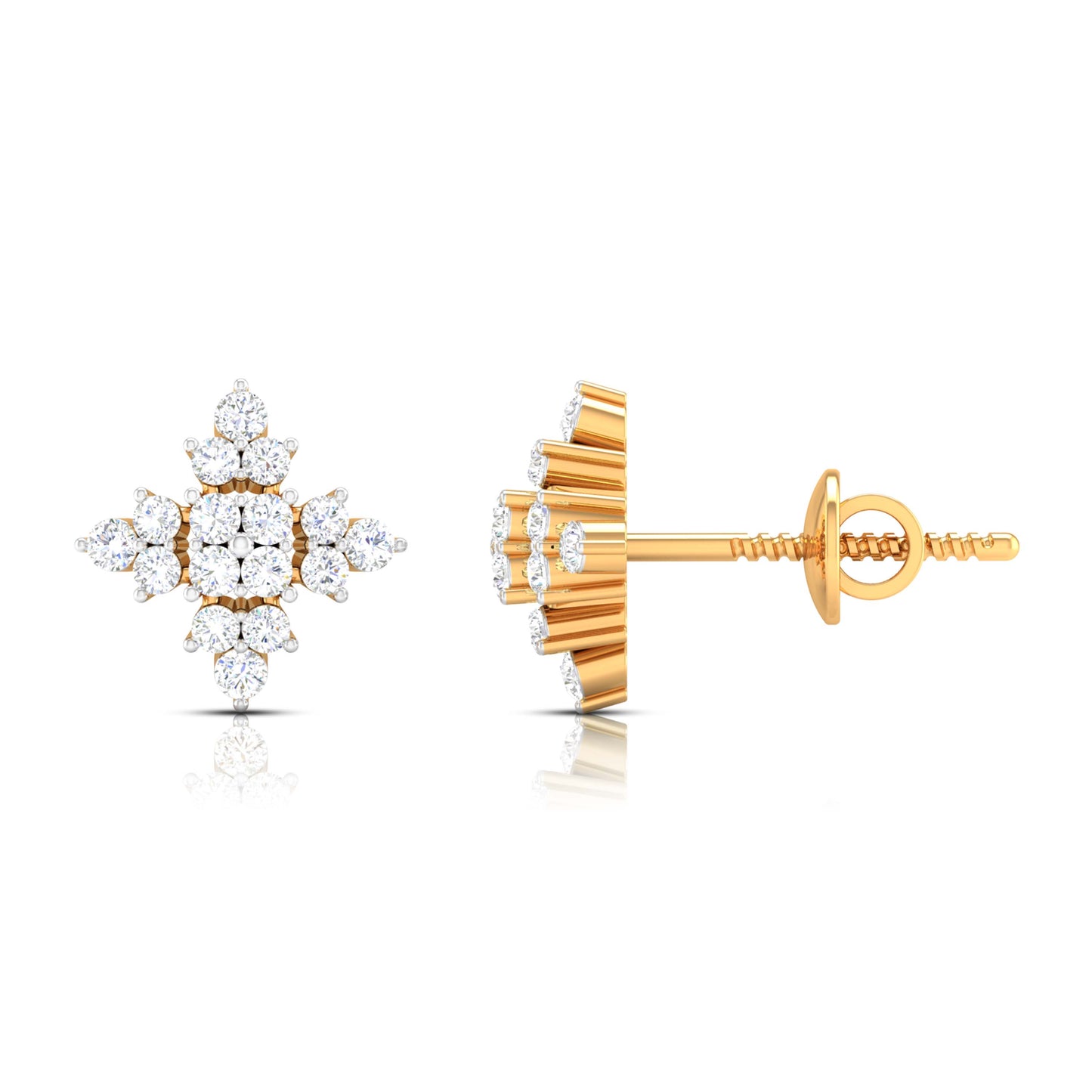 Yellow Gold Diamond Earrings - Gala Shine [yg]