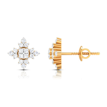 Yellow Gold Diamond Earrings - Gala Shine [yg]