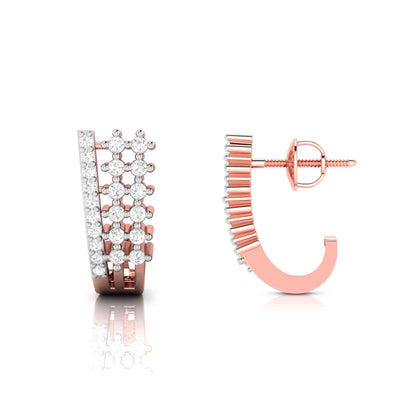 Rose Gold Diamond Earrings - Lineup Spark [rg]