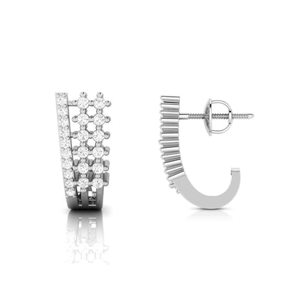 White Gold Diamond Earrings - Lineup Spark [wg]
