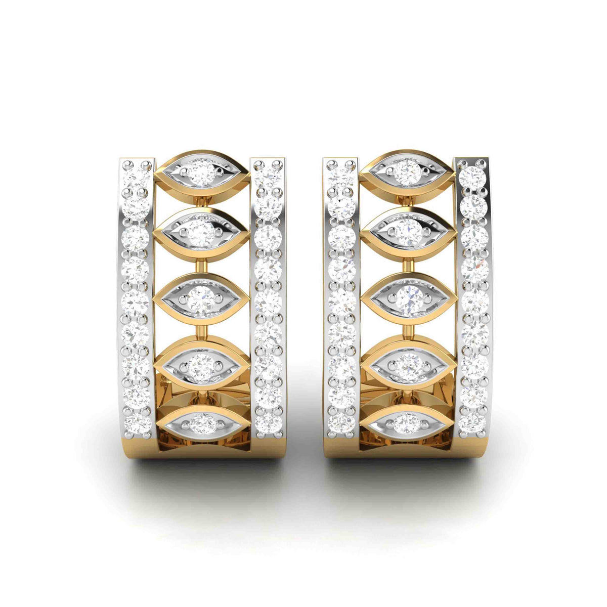 Marquise Matrix Yellow Gold Diamond Earrings [yg]