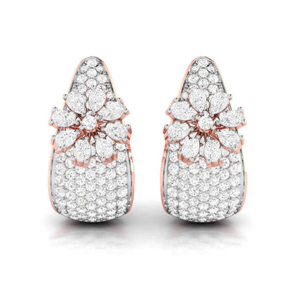 Flower Reign Rose Gold Diamond Earrings [rg]