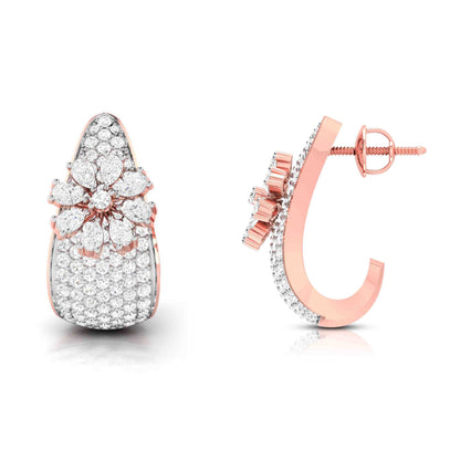 Rose Gold Diamond Earrings - Flower Reign [rg]