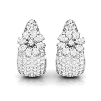 Flower Reign White Gold Diamond Earrings [wg]