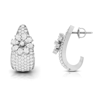 White Gold Diamond Earrings - Flower Reign [wg]